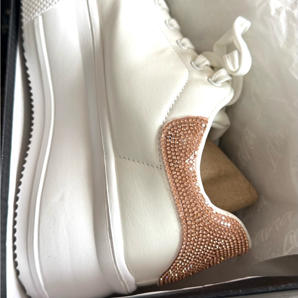 White and Gold Women's Sneakers
